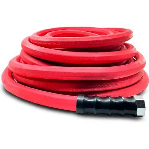 5/8 Inch x 100 Foot Heavy-Duty Rubber Water Hose with Brass GHT Fittings U844