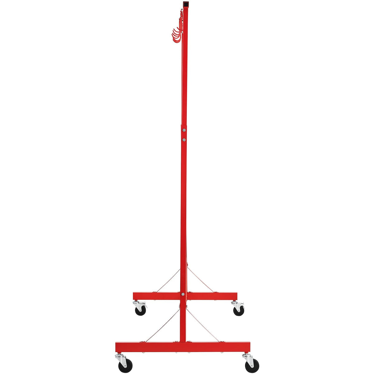 Adjustable Height 66 lbs Capacity Painting Rack with 8 Hooks and 4 Swiveling Wheels K764697