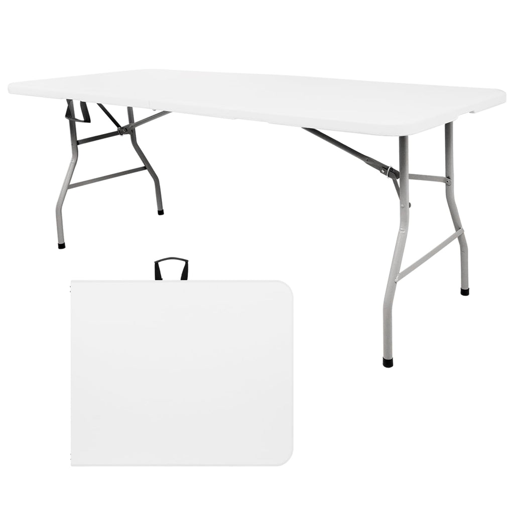 6FT Plastic Folding Table with Lock and Handle L613