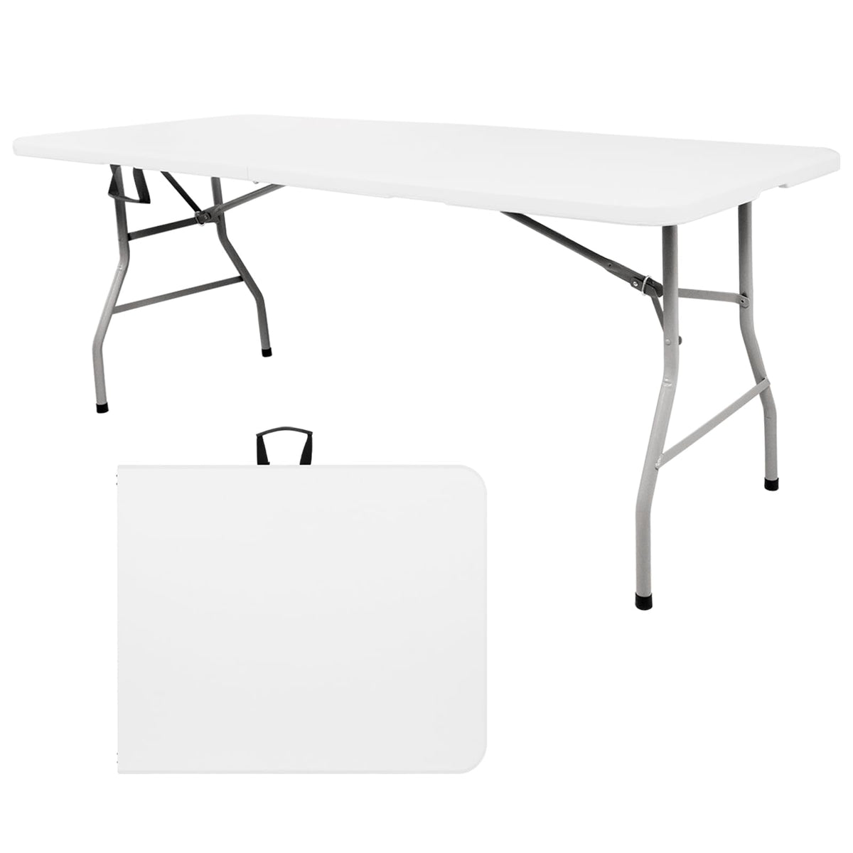 6FT Plastic Folding Table with Lock and Handle L613