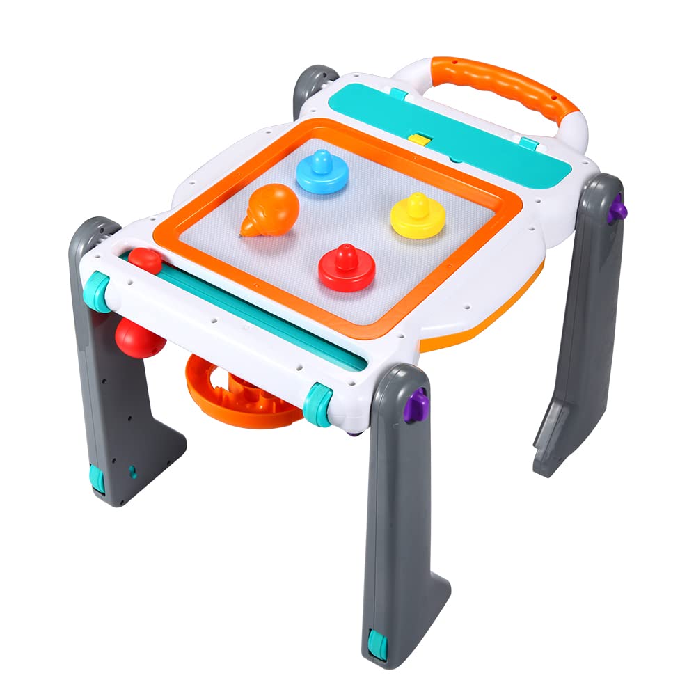 3-in-1 Sit-to-Stand Baby Walker Learning Walker Entertainment Table Drawing Board White/Gray N432