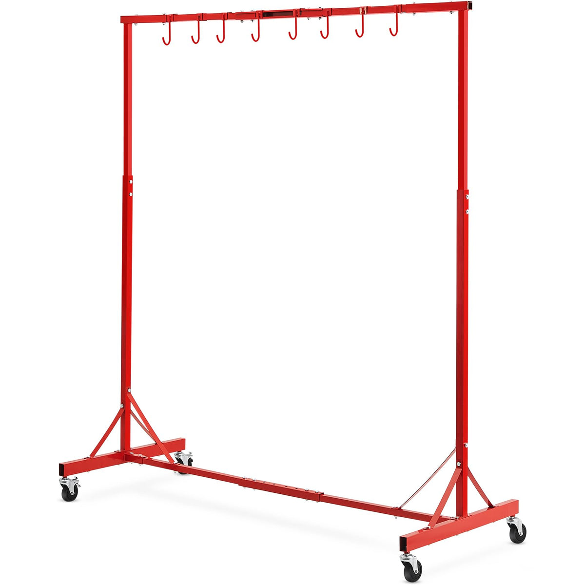 Adjustable Height 66 lbs Capacity Painting Rack with 8 Hooks and 4 Swiveling Wheels K764697