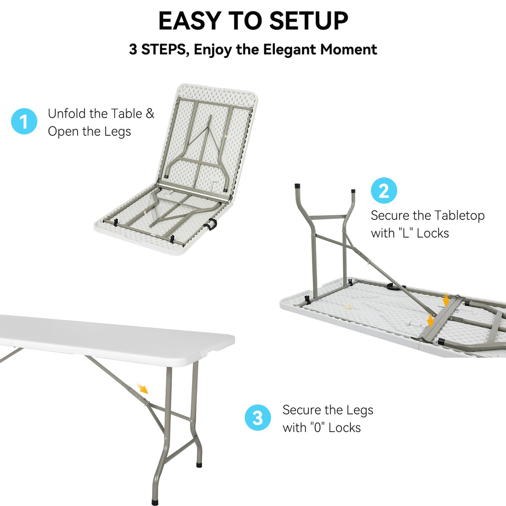 6FT White Folding Table A532154