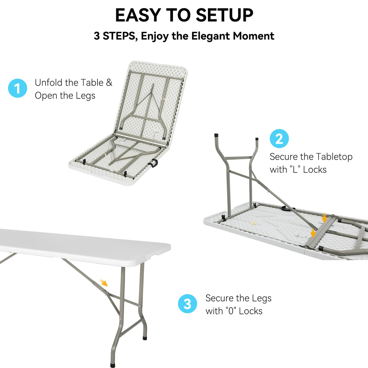 6FT White Folding Table A532154