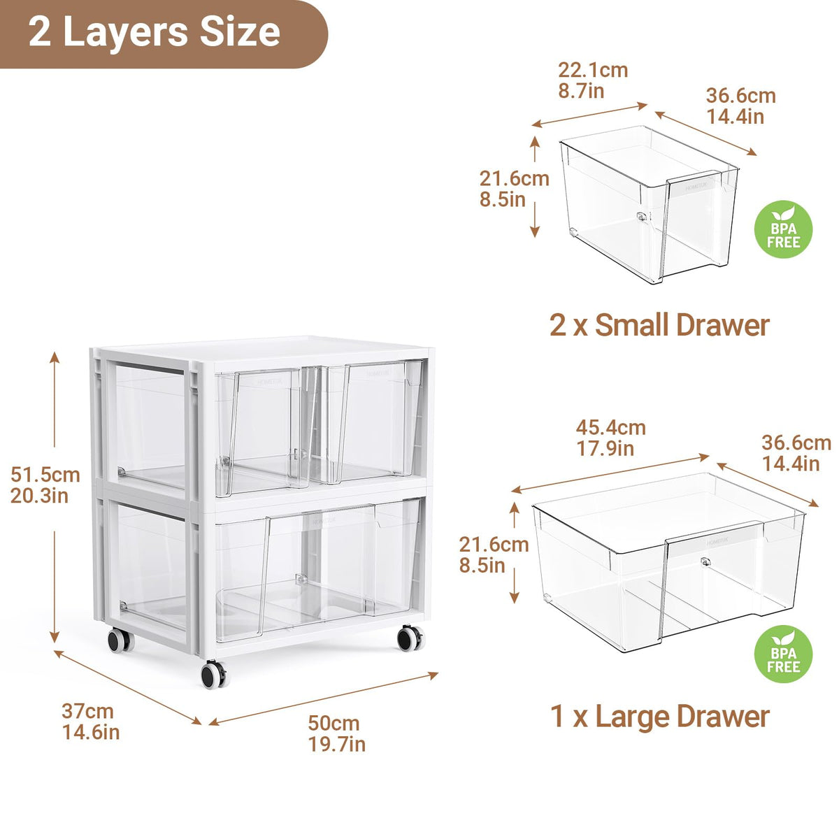 Extra Large 3 Drawer Storage Cart K999