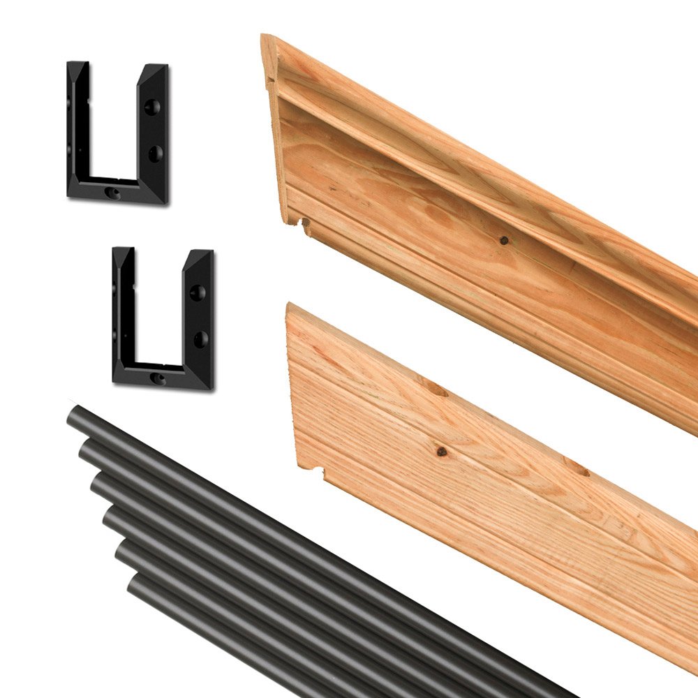 6 ft. Southern Yellow Pine Stair Rail Kit with Black Balusters T390
