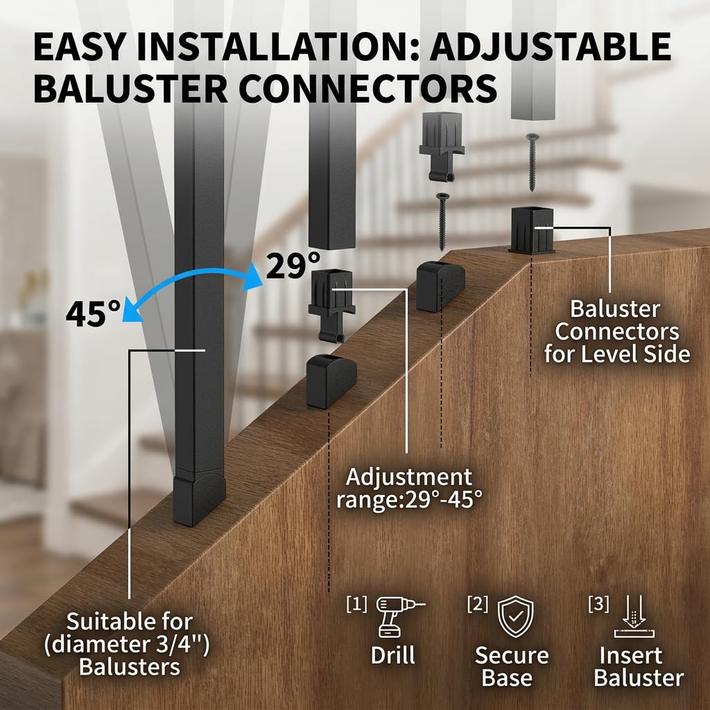120 Pack 32" Black Aluminum Deck Balusters K695