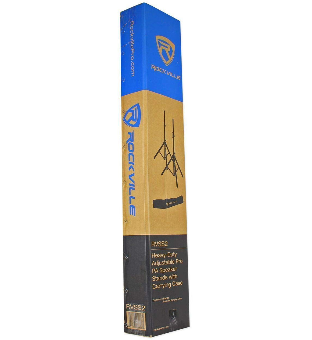 Black Tripod Speaker Stands Pair with Carrying Case L677