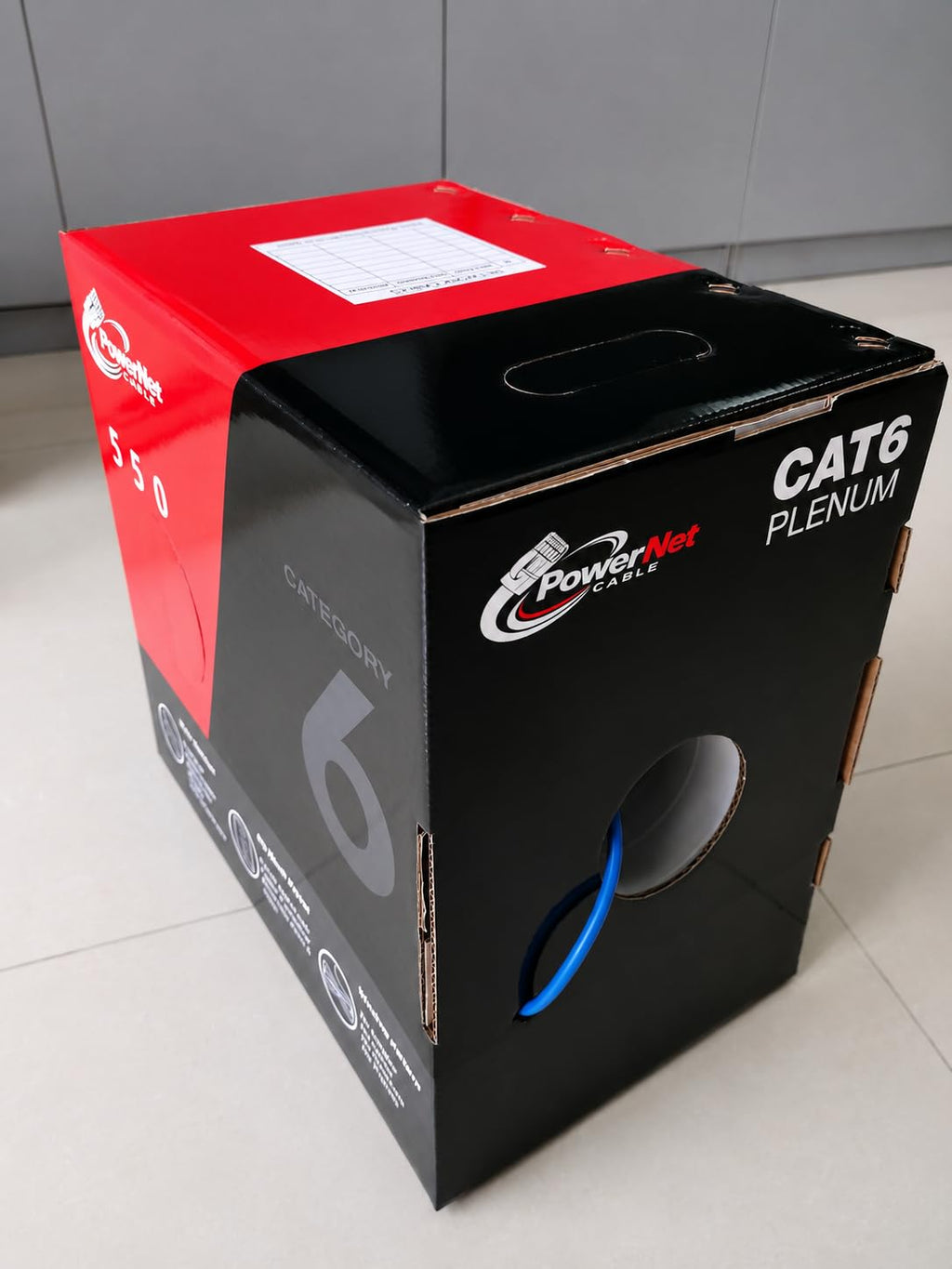 Cat6 Plenum 1000ft UTP Ethernet Cable Blue I330