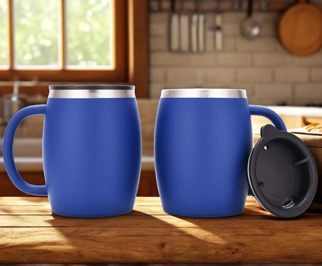 Stainless Steel Insulated Coffee Mugs Set of 2 14oz J342