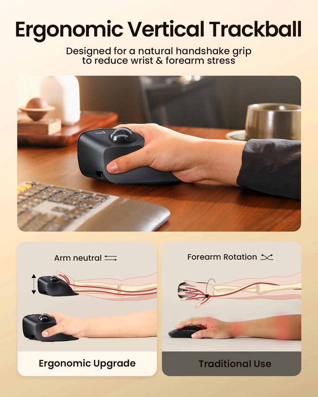 Wireless Vertical Trackball Mouse J367522
