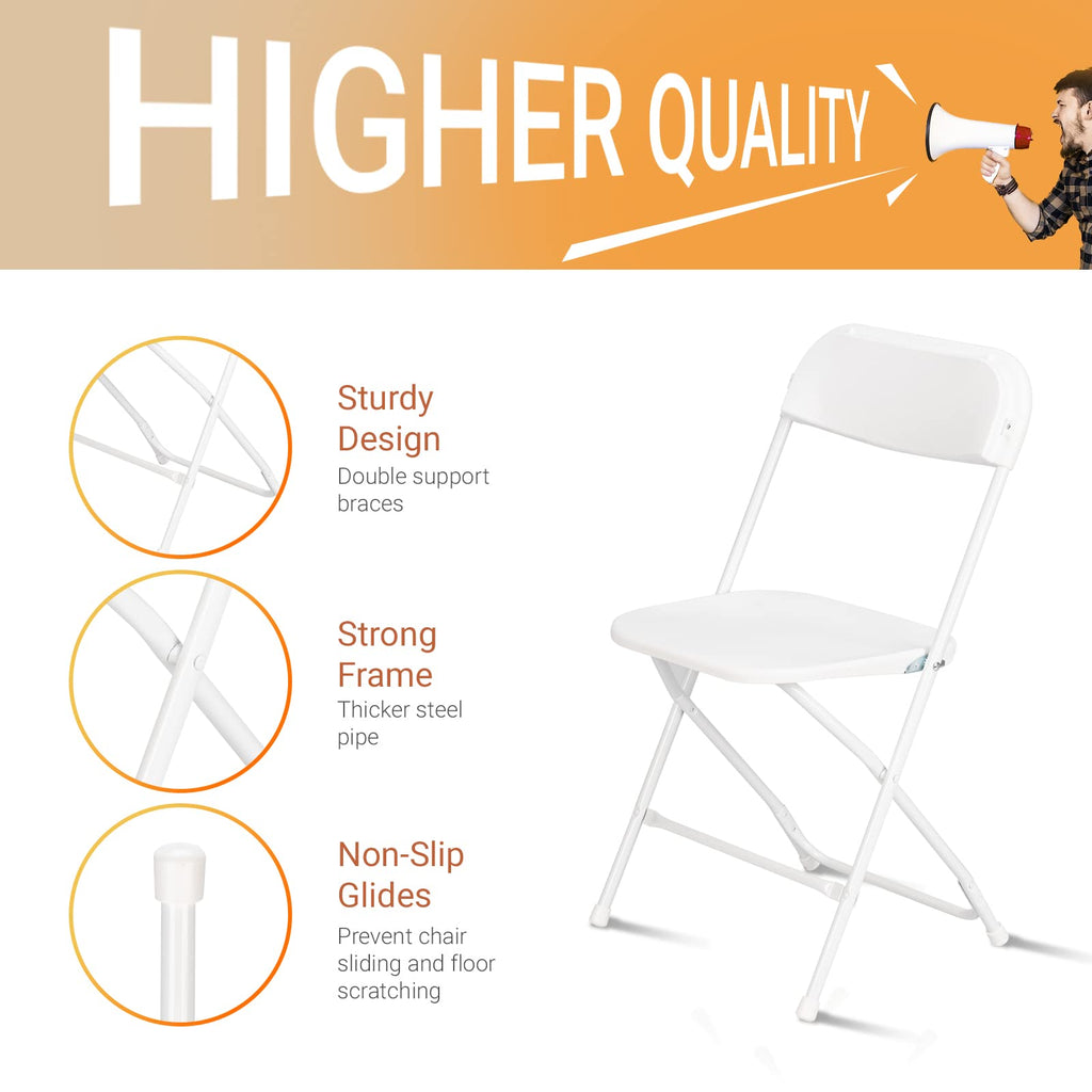White 10 Pack Folding Chair D7911