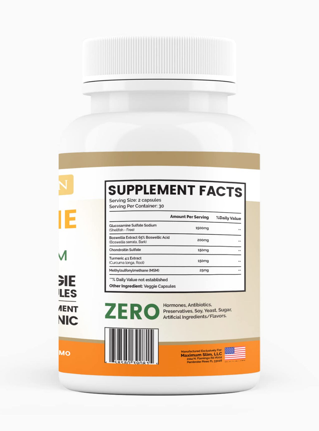 Glucosamine Chondroitin Turmeric MSM 60 Veggie Capsules K154078
