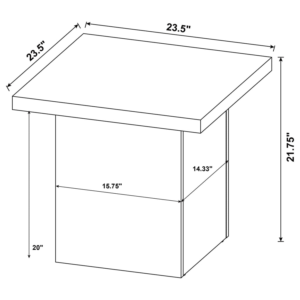 Dark Pine 2-Piece Square Coffee Table Set F198
