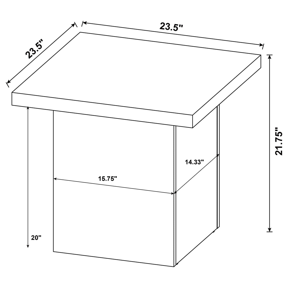 Dark Pine 2-Piece Square Coffee Table Set F198