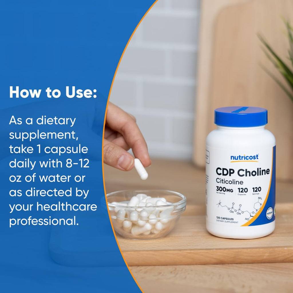 CDP Choline 300mg 120 Vegetarian Capsules K24865
