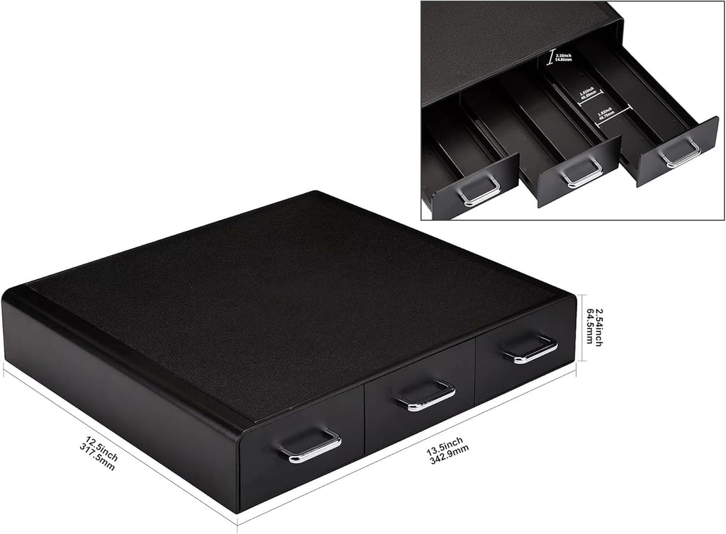 Black 36 Pod Capacity 3 Drawer Coffee Pod Storage Drawer R32118