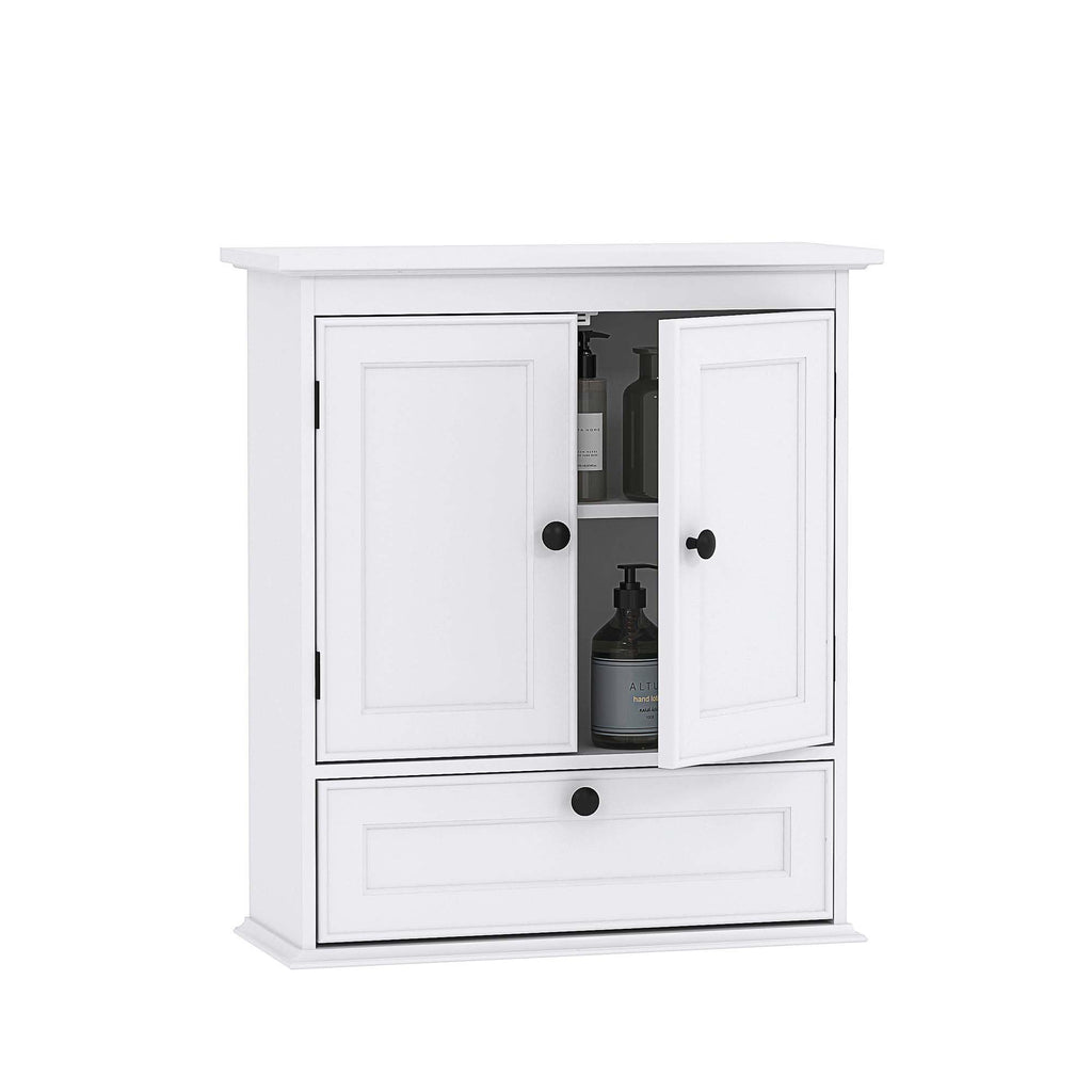 White Bathroom Wall Cabinet with Doors Z414