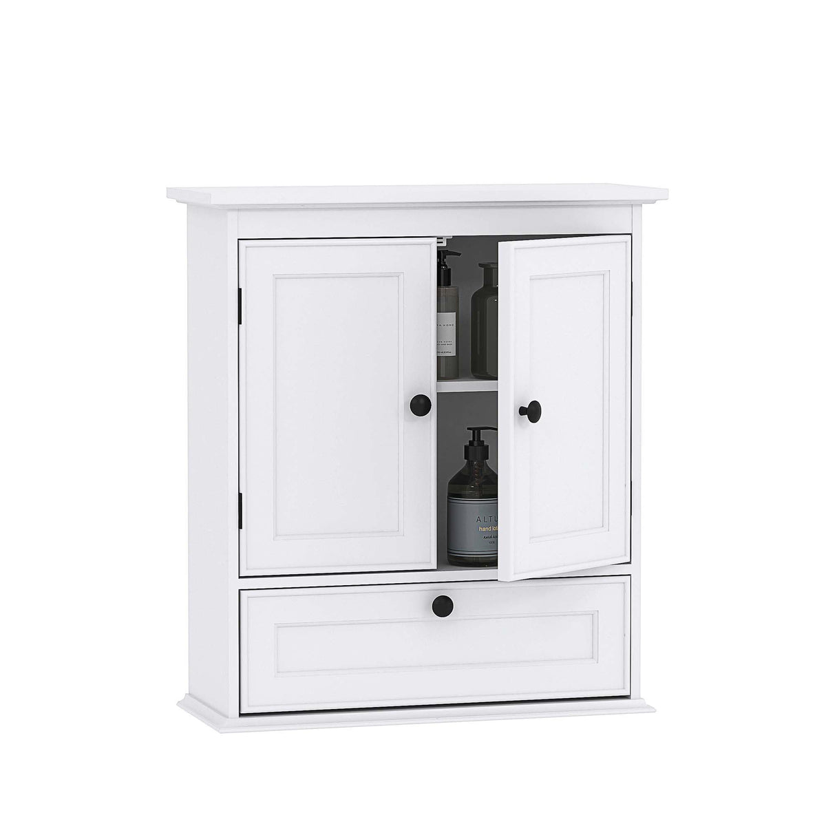 White Bathroom Wall Cabinet with Doors Z414