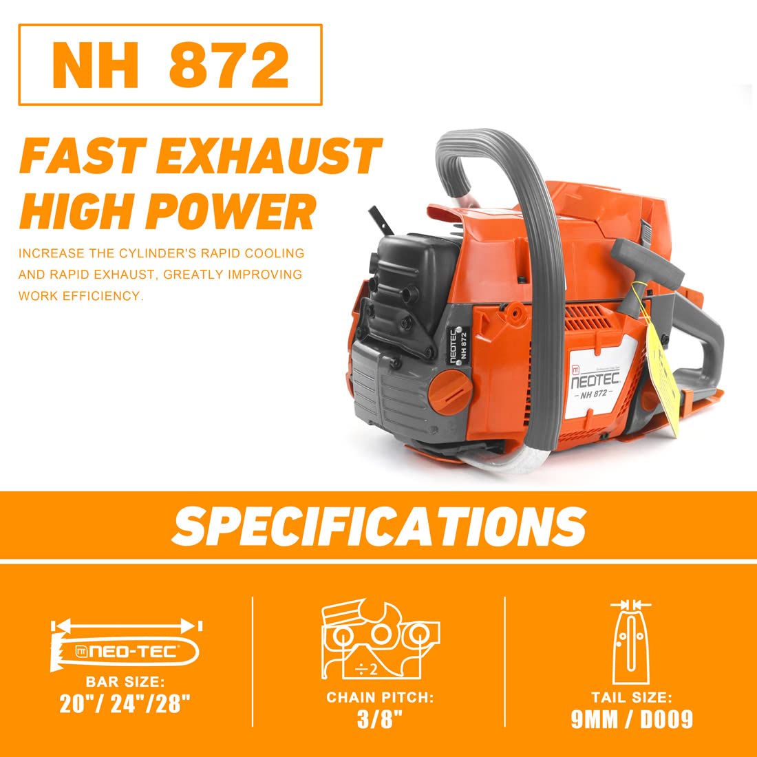 24 Inch 71cc Gas Powered Chainsaw Y7862