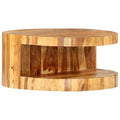 Sheesham Wood Round Coffee Table with Storage Shelf C47814