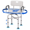 360° Swivel Shower Chair with Arms and Back, Adjustable Non-Slip V79742