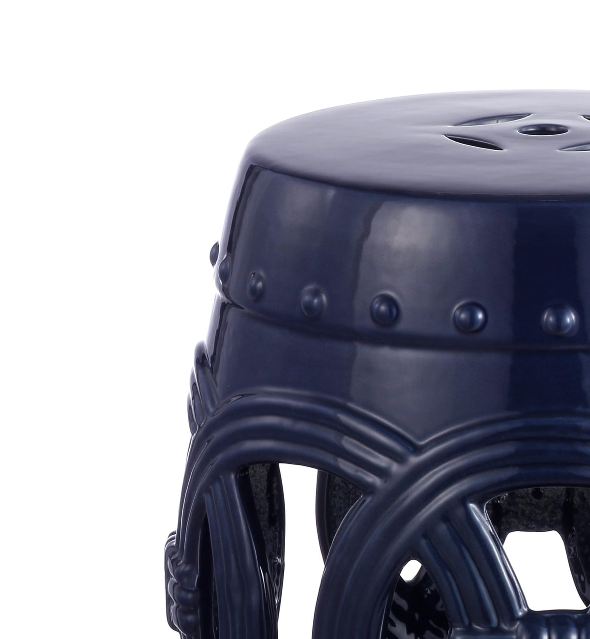 Navy Ceramic Garden Stool Side Table X297