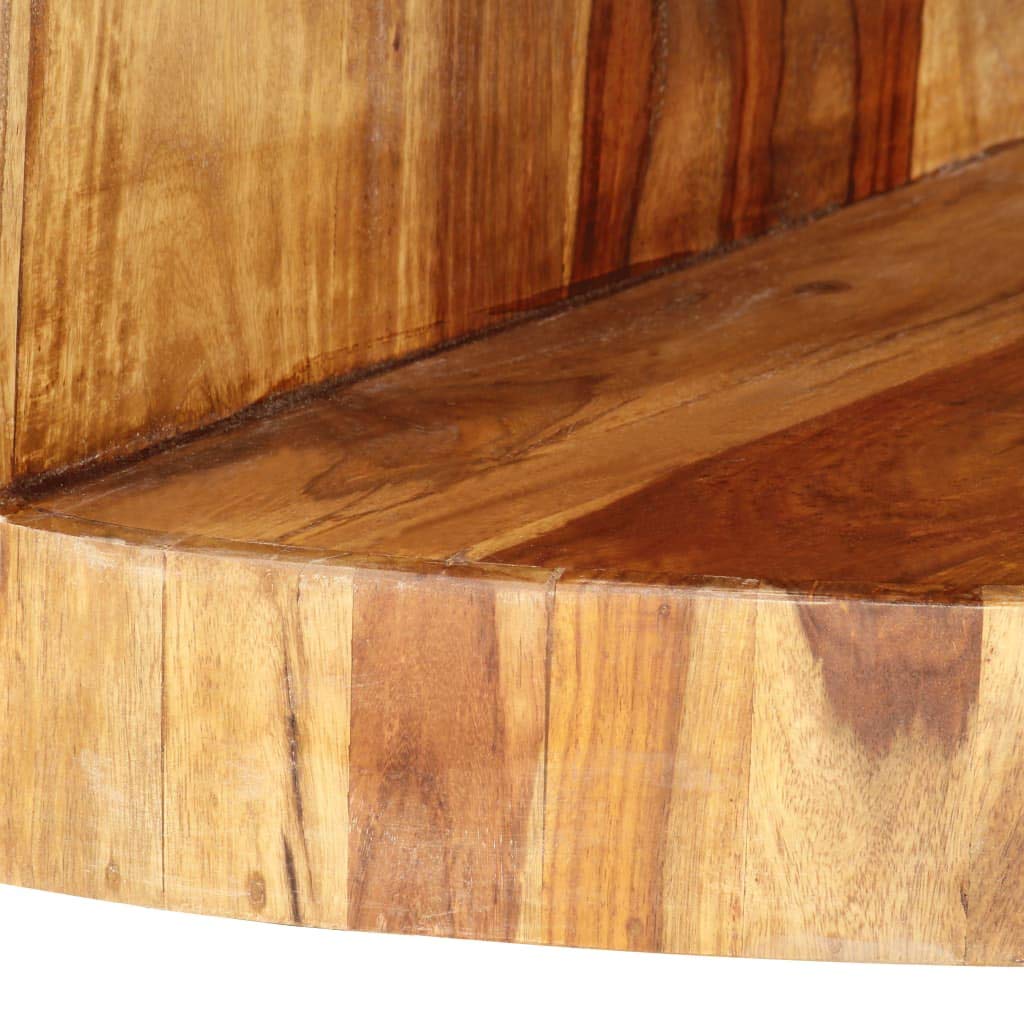 Sheesham Wood Round Coffee Table with Storage Shelf C47814