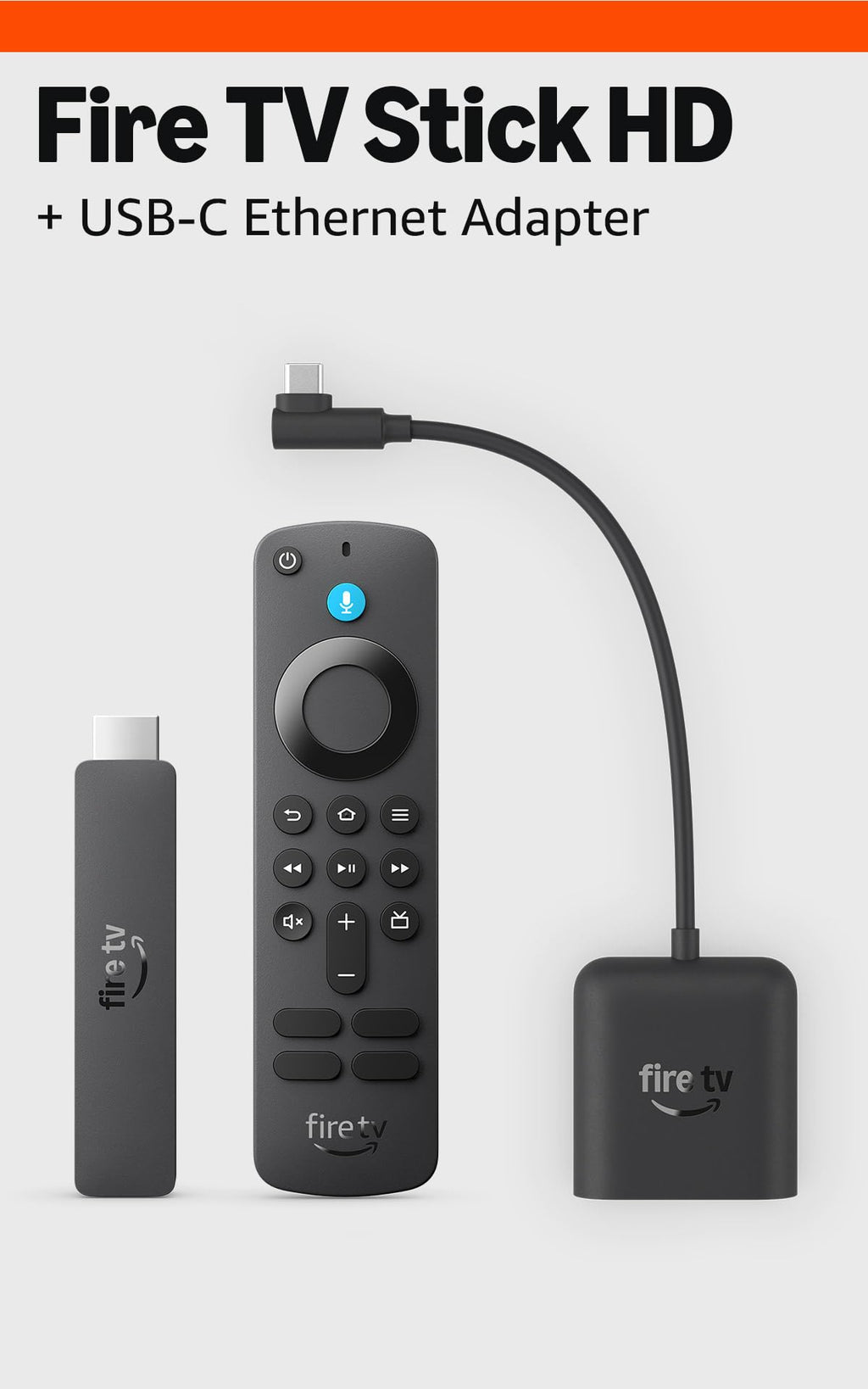Fire TV Stick HD with USB-C Ethernet Adapter N707785