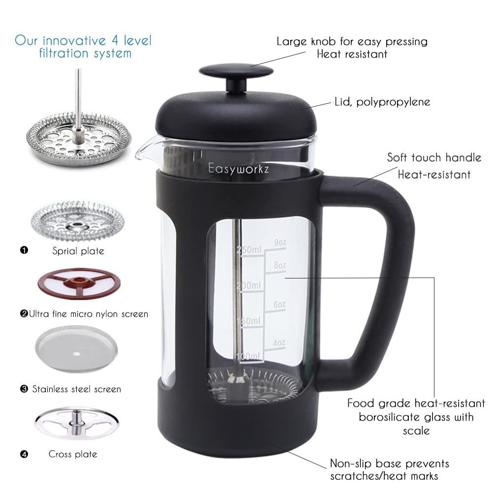 12 oz French Press Coffee Tea Maker with Measuring Coffee Spoon M234211