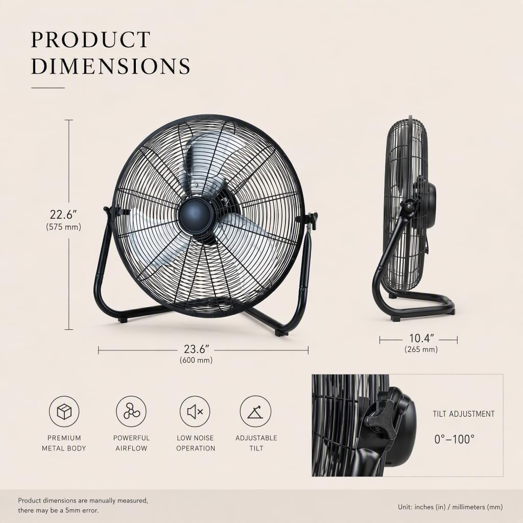 20" 3-Speed Metal Floor Fan 4-Pack Q16656