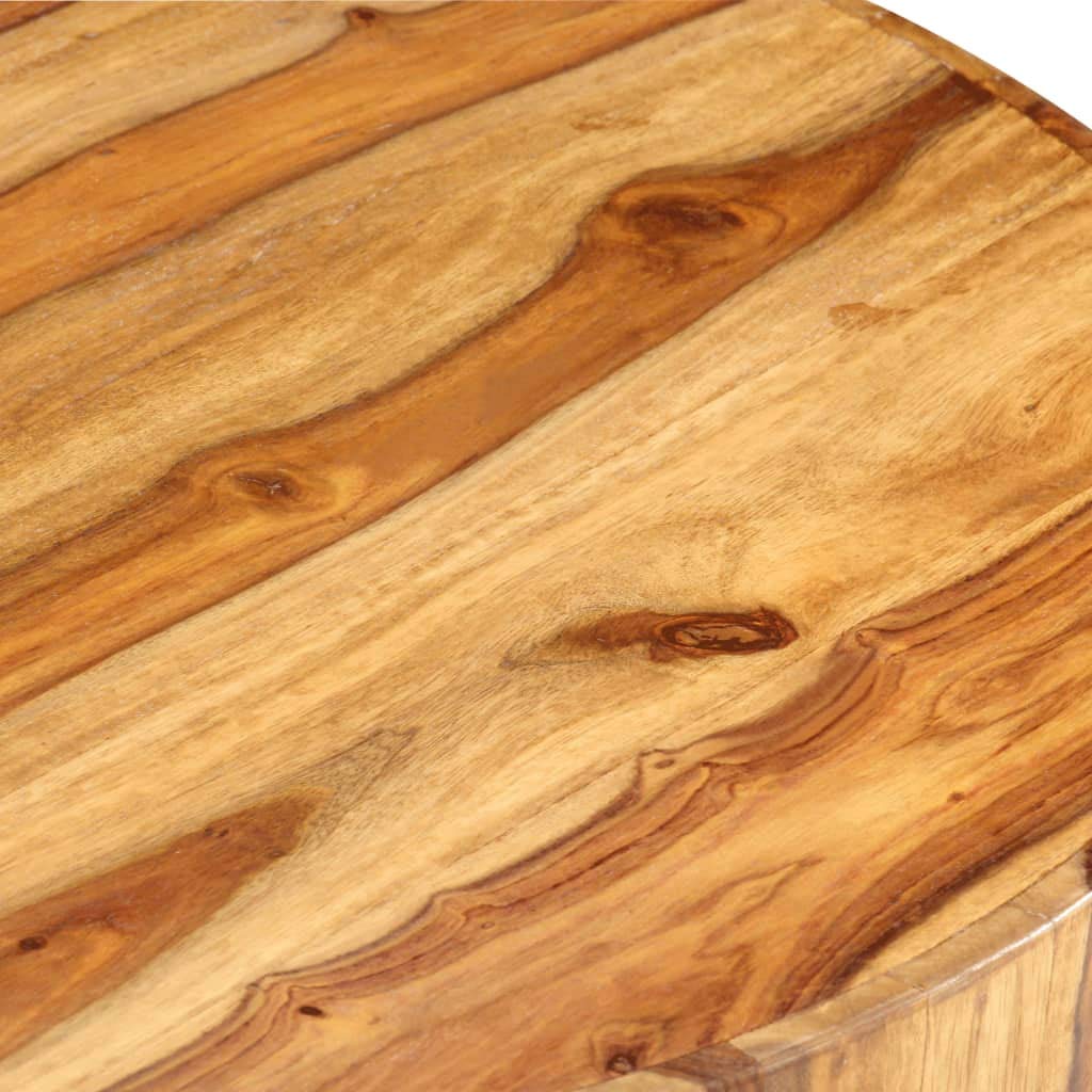Sheesham Wood Round Coffee Table with Storage Shelf C47814