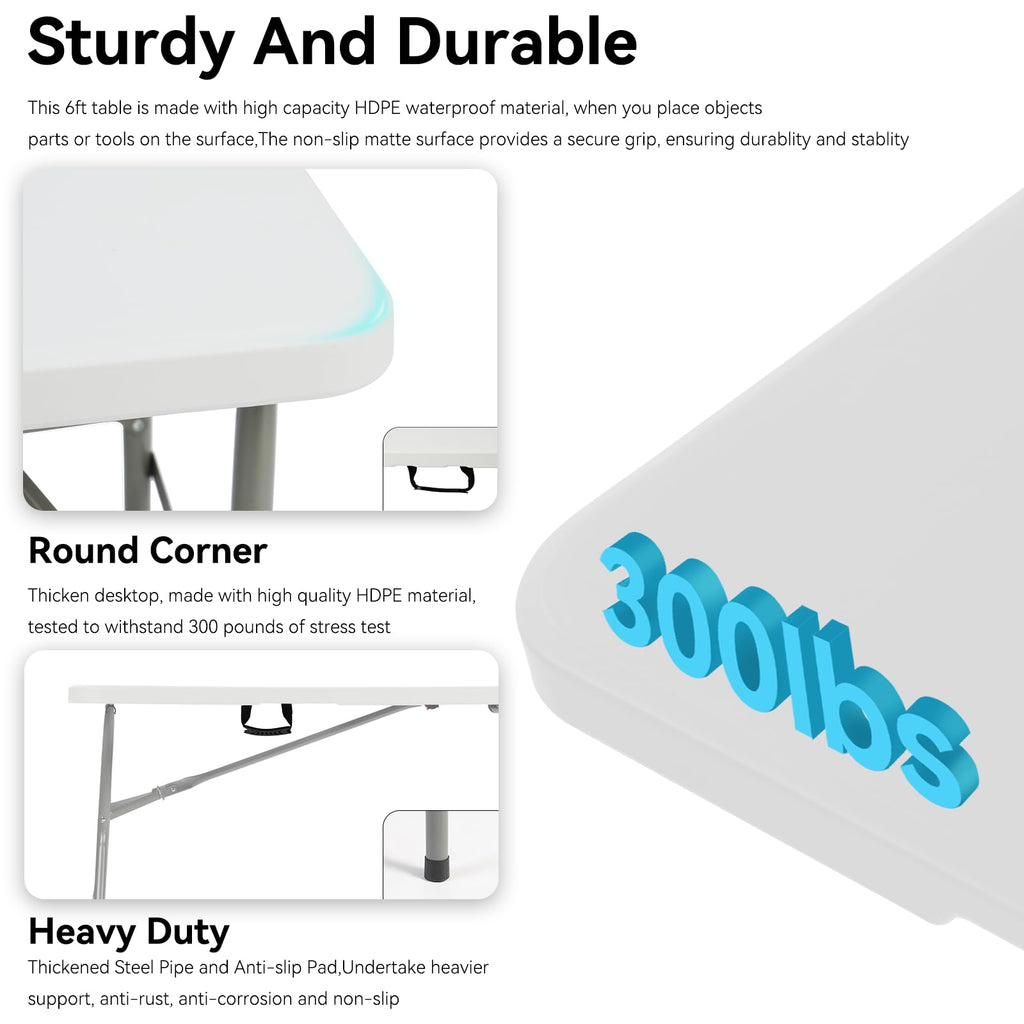 6FT White Folding Table A532154
