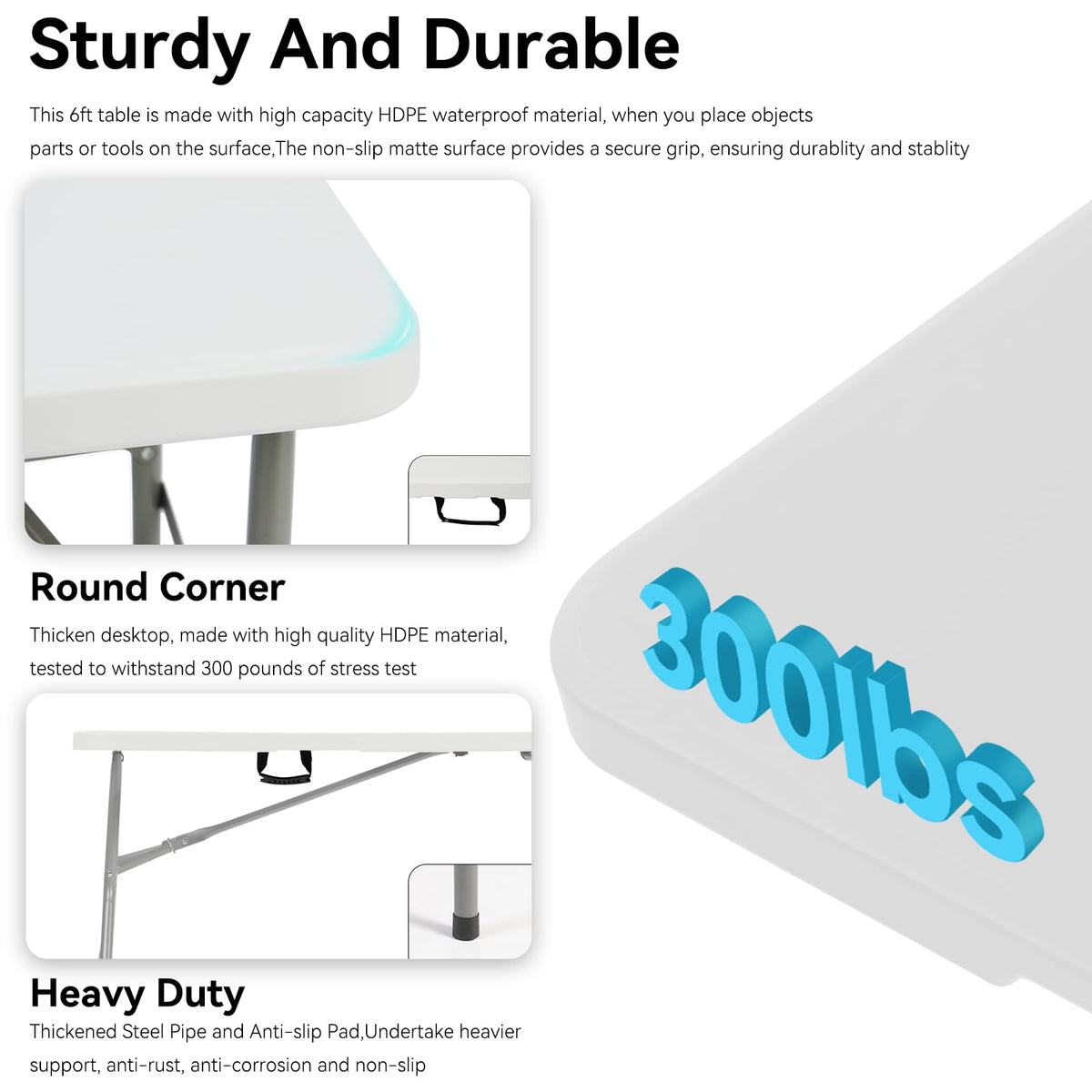 6FT White Folding Table A532154
