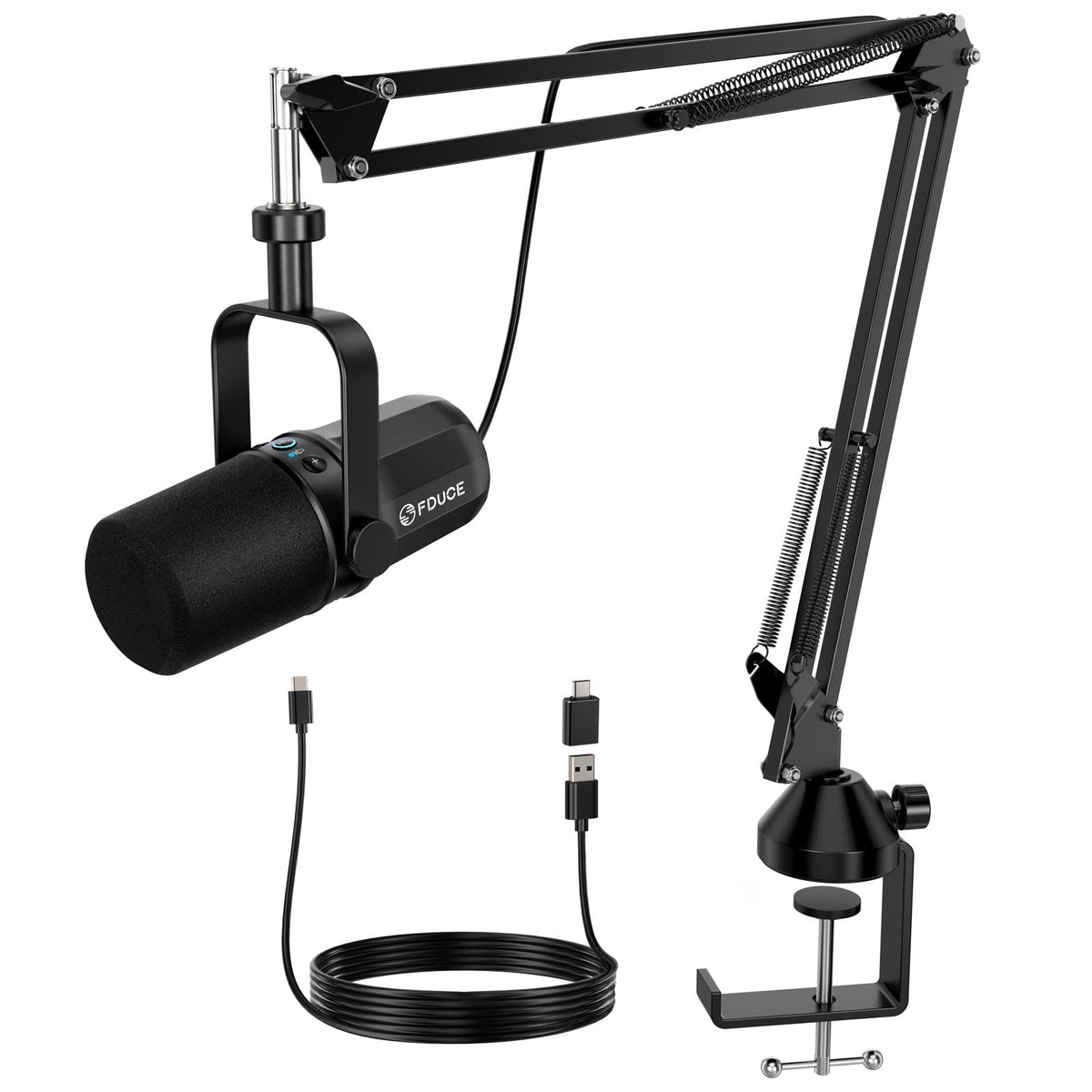 USB/XLR Dynamic Microphone Kit with Boom Arm Q627