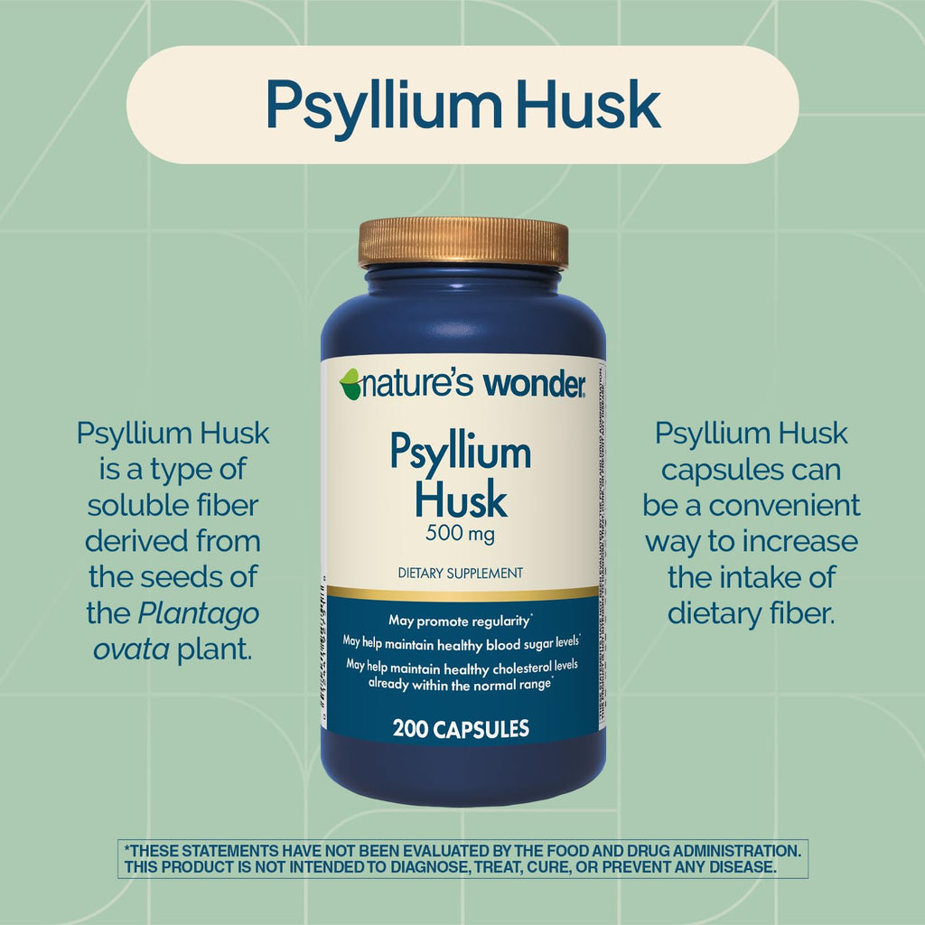 Psyllium Husk 500 mg Capsules 200 Count T44463