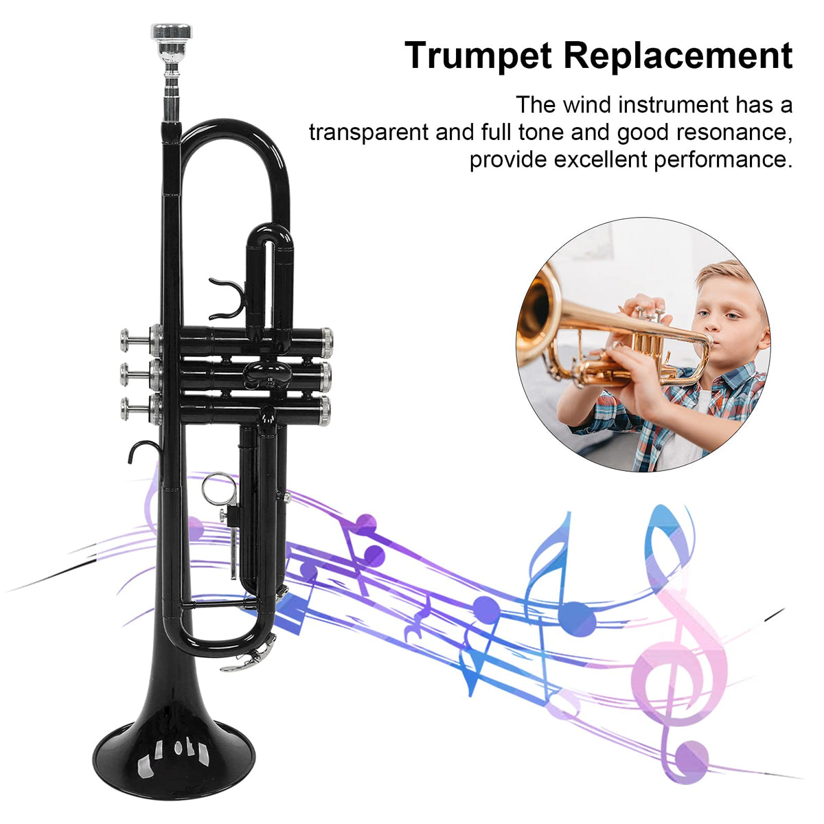 Bb Trumpet Set Brass Wind Instrument with Mouthpiece and Case K137