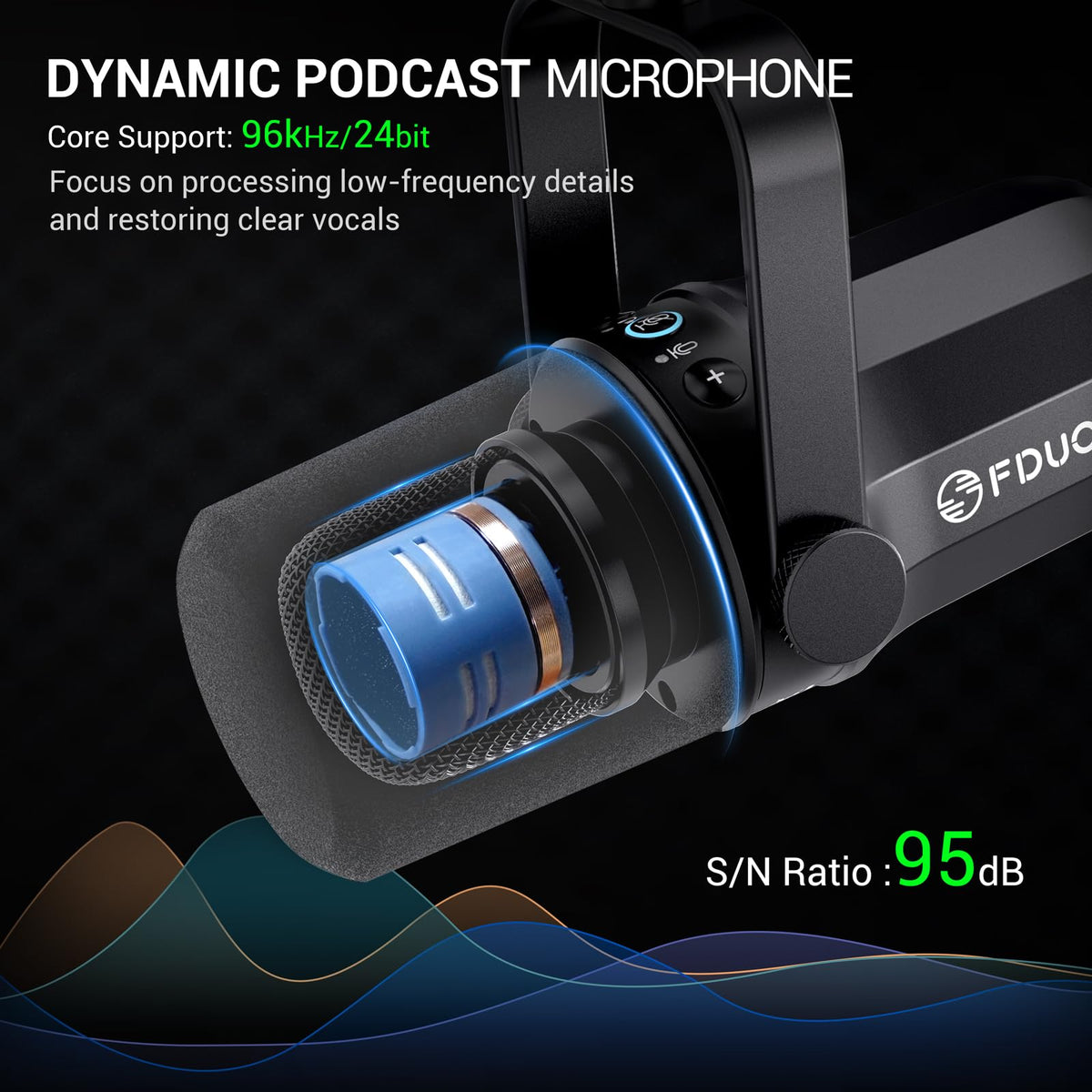 USB/XLR Dynamic Microphone Kit with Boom Arm Q627