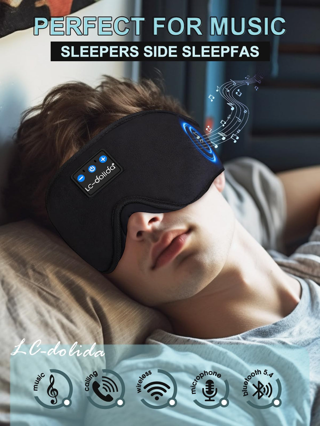 Sleep Mask with Bluetooth Headphones and Silk Sleep Mask Z939507