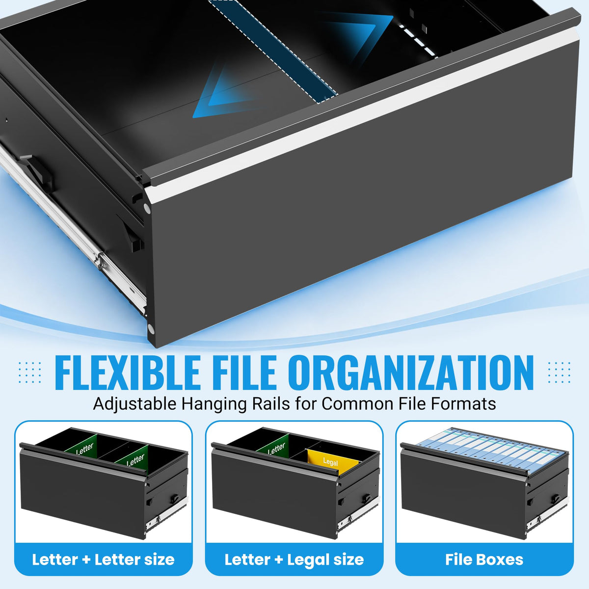 2 Drawer Metal File Cabinet with Lock Q20499