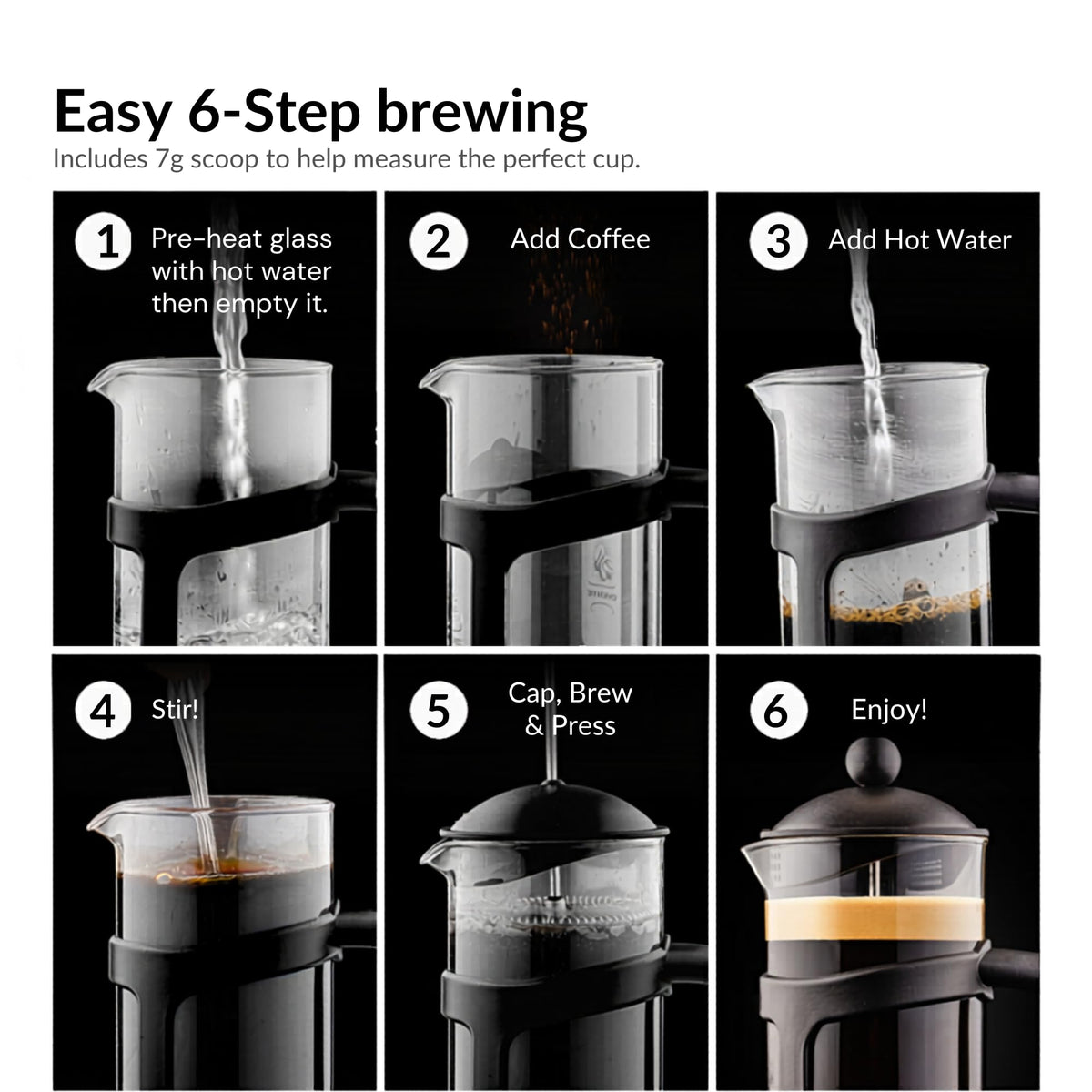 French Press Coffee Maker 12oz Black T679