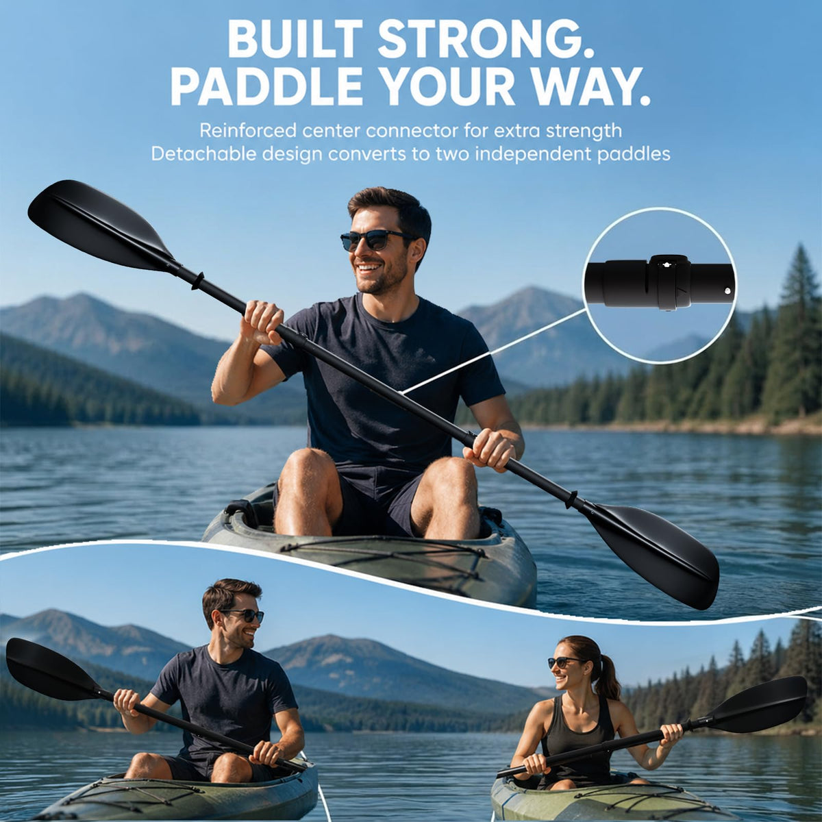 Heavy Duty Portable Kayak Paddle with Non-Slip Grip V7834