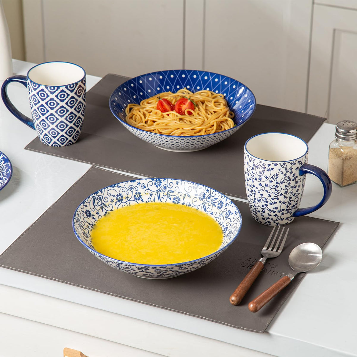 40 Oz Ceramic Pasta Bowls Set of 4 U291