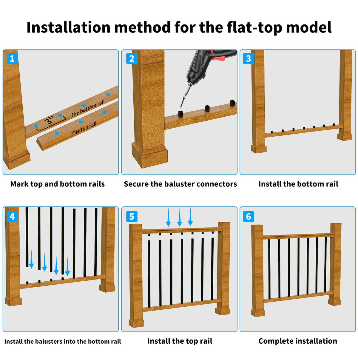 120 Pack 32" Black Aluminum Deck Balusters K695