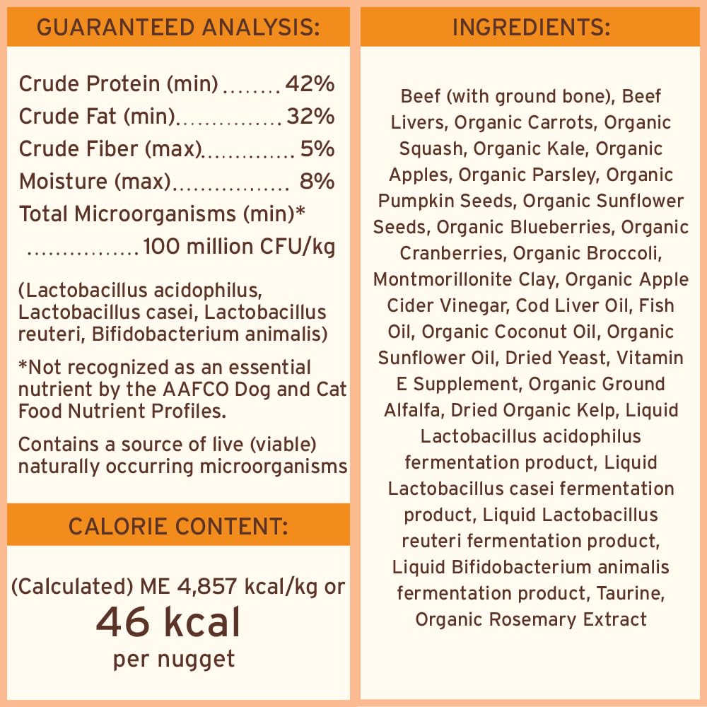 Freeze Dried Raw Dog Food Nuggets Beef 30 oz Z639