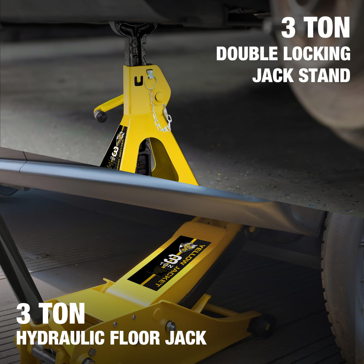 3 Ton Low Profile Hydraulic Floor Jack with Jack Stands P949