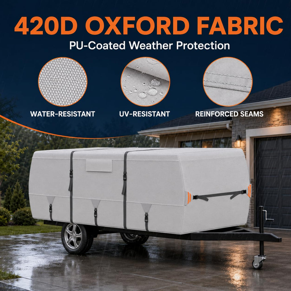 Water-Resistant Pop Up Camper Cover with Straps Q305322