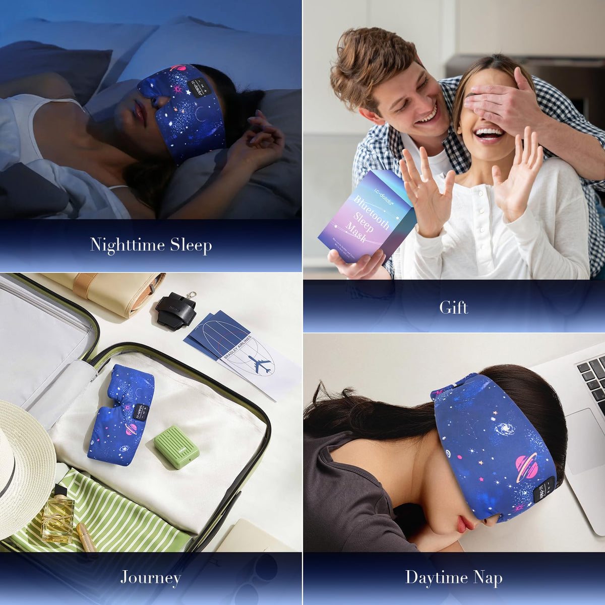 Sleep Mask with Bluetooth Headphones and Silk Sleep Mask Z939507