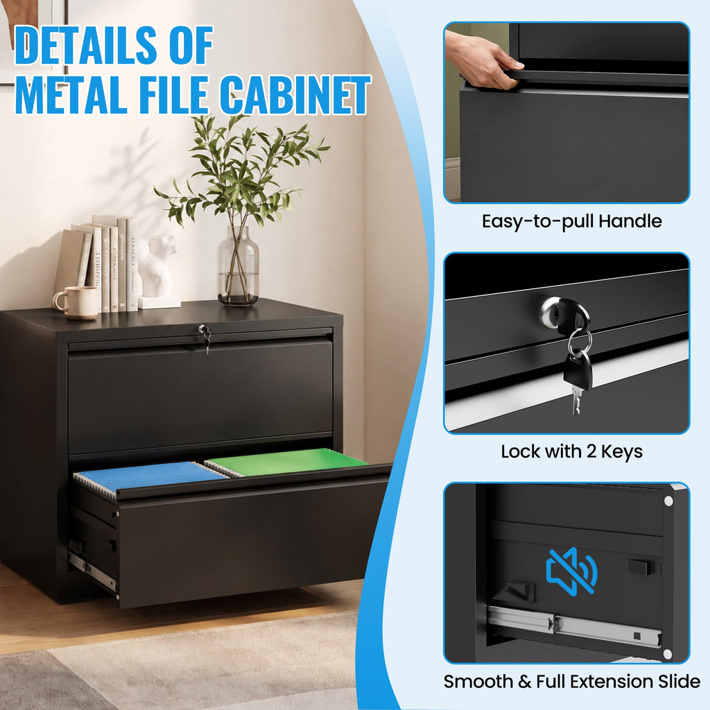 2 Drawer Metal File Cabinet with Lock Q20499