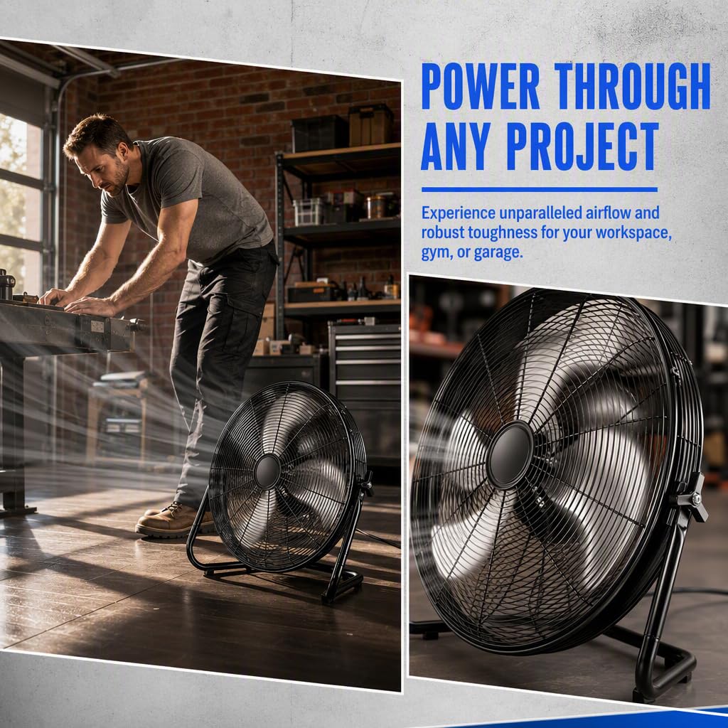 20" 3-Speed Metal Floor Fan 4-Pack Q16656